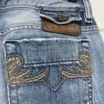Diesel  Bebel Embroidered Pockets Leather Mini Pocket Low Rise Straight Leg Sz 24 Photo 2