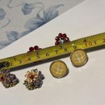 Lot Of 3 Women’s Costume Earrings Pierced Mix Some Yellow Red Etc Flowers /Round Photo 6