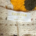 Everleigh Sunflower Crochet Knit Cardigan Sweater Ivory Yellow 1X NEW Orange Photo 7
