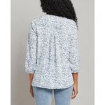 NYDJ 💕💕 Pintuck Blouse ~ Waterfall Ice Blue Print Medium Photo 2