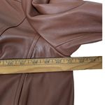 Denim And Co Brown Leather Jacket Full Zip Size Large Photo 4
