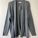 Retrology Sz 1X Black Stretch Open Cardigan Sweater Long Sleeves Gray Photo 0