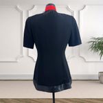 Vintage Rimini Black Short Sleeve Blazer Skirt Suit Professional Jacket Size 4 Photo 2