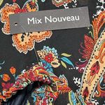 Mix Nouveau Paisley Peasant Midi Skirt‎ Bow Waist Elastic Boho Black Medium Black Photo 5