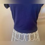 Wet Seal Cropped Criss Cross Front Short-Sleeve Top, Size XS, Navy Blue Photo 2