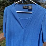 Lee Women Vintage Katie  
Short Sleeve Blue Double Layer Blouse Shirt Photo 3