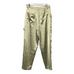 House of Harlow 1960 Sage Green Satin Cargo Trousers Straight Leg High-Rise Pant Photo 1