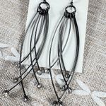ZARA  Black and Silver Cascade Earrings Photo 1