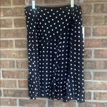 Anne Klein Black A-Line SILK Skirt with White Dots Photo 2
