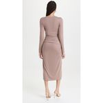 Susana Monaco NEW Ruched Long Sleeve Midi Dress Coco Brown Size Small $198 Photo 13
