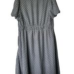 Modcloth  1X Plus Bordeaux Afterglow Grey Clip Dot V-Neck Midi Dress no belt Photo 2