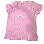 P.J. Salvage X-Small Pink Short Sleeve V-Neck Cotton T-Shirt 85e Photo 7