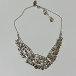 White House | Black Market  Layered Disc Bib Necklace Earrings Set silver gold tone Photo 1