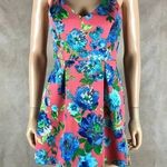 Crystal Doll  Juniors Pink Blue Floral Scuba Mini Dress NEW Size 1 Photo 0