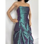 American Vintage Vintage 80's F.I.E.S.T.A. iridescent teal taffeta draping strapless gown Medium Photo 3