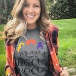 Hocus Pocus Funny Halloween Short Sleeve Graphic Shirt Women's Medium Photo 0