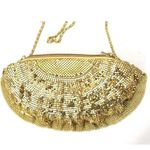 Vintage 1980s Braciano Gold Mesh Bag Clutch/ Shoulder Bag 1980s Mob Wife Photo 2