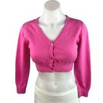 Dolls Kill NEW Trickz N' Treatz Pink Long Sleeve Button Crop Sweater Top Size M Photo 0