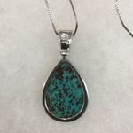 Genuine Whitney Kelly Turquoise Sterling Silver Necklace Green Photo 4