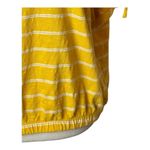 Marine layer Shirt Women XL Yellow White Striped Short Sleeve Blaine Cinch Tee Photo 6