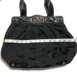 Coach Black Signature Logo Handbag Satchel Purse Bag Photo 10