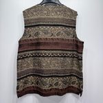 Chico's Chico’s Design Brown Black and Gold Paisley Tapestry Boho Southwestern Vest Photo 7