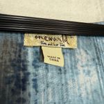 One World Small Blue Top Chiffon Lined Bell Sleeve Hippie Artsy Boho Lagenlook Photo 4