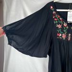 NWT Futurino Black Bohemian Crew Neck Shift Dress Large Photo 3