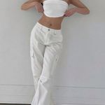 Princess Polly Fallout White Mid Rise Wide Leg Cargo Pants 10 Photo 5