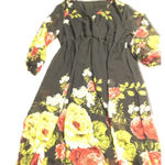 Black Floral Maxi Dress V Neck Long Sleeve Boho Women'ssize XXXL no belt Size undefined Photo 0