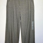 American Eagle  Wide Leg Trousers Womens 8 Long Gray Plaid Pants Stretch New Photo 1