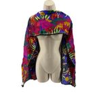 Vintage Mamudpur 80s Rainbow Jungle Silk Scarf Elephant Big Cat Floral Full Moon Photo 4