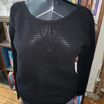 Peyton Jensen black lightweight cotton loose weave S sweater Photo 0