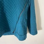 Chico's Chico’s Quilted Style Pull Over Cowl Neck Turquoise Sweater w Side Zip Size L Photo 7