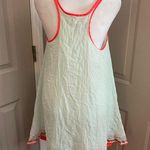 Free People Ariel sea foam green cotton minidress with orange gold trim. Size S. Photo 3