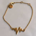Source Unknown Stylish Gold Tone Small Link Chain Heartbeat 6"-7" Casual Trendy Bracelet Photo 0