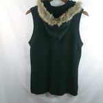 Relativity  L Hoodie Wool Blend Toggle Fur Trim Knit Vest Photo 3