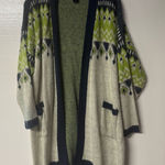 Ashley Stewart Cardigan Women Plus 22 Colorful Open Front Pockets Fair Isle Long Photo 0