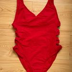 Target Xhilaration Red Cut-Out One Piece Swimsuit Photo 0