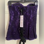 Daisy  Purple and Black Lace Front Zipper corsets  Photo 2