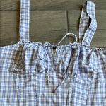 Cotton Candy Purple Plaid Crop Top Blue Size L Photo 1