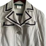 Harvé Benard Harve Bernard Women Cropped Jacket 4 Beige Brown Trim Scabby Chic Boho Y2K Retro Photo 7