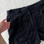 ZARA 100% Linen Black High Rise Shorts Pockets Size L Photo 3