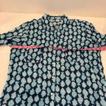 Lilly Pulitzer  Women's Sea View Linen Shirt Size S Low Tide Navy Any Fin… Photo 6