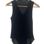 Glassons Women's Black V-Neck Sleek Bodysuit Semi-Sheer Night Out Size Medium Photo 0
