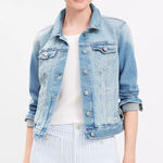 Loft Denim Trucker Jacket in Light Mid Indigo Wash Photo 0