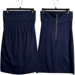 Stella McCartney Strapless Pleated Mini Dress Women's 40 US 6 Navy Minimalist Photo 1