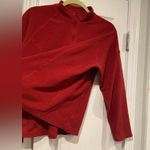 L.L. Bean Size XL Dark Red Mock Neck Quarter Zip Pullover Fleece Top Zip Pocket Photo 4