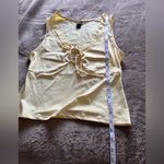 Wild Fable Cottage Core Yellow Lace Trim Keyhole Tie Flowy Women’s Tank Top Sz S NWOT Photo 6