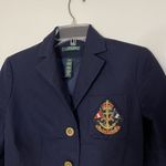 Ralph Lauren  Gold Crest Logo embroidered Button Blazer Navy Rugby Academia XS Photo 2